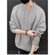 KLDPUSM-8XL large size Henry collar sweater for men in winter lazy high-end long-sleeved men's inner base sweater gray XL