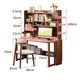 Huixun solid wood folding desk bookshelf integrated table bedroom conjoined computer table student home retractable children's study table walnut color #folding desk + bookshelf 80cm*60cm*75cm total height 175cm