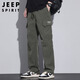 JEEP SPIRIT Jeep Overalls Men's Pants Men's Autumn and Winter Casual Pants Men's Multi-Pocket Men's Pants Military Green XL