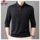 Pier Cardin Brand Autumn New Men's Long Lapel Lapel Lapel Camiseta suelta Polo de mediana edad de mediana edad Camiseta de Paul Paul 9918 Negro-Flagot L 170 Sugerencia 110-130Jin [Jin es igual a 0,5 kg]