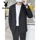 Playboy (PLAYBOY) light mature long-sleeved casual suit men's suit spring and autumn new Korean handsome suit men's suit two-piece black suit jacket + black trousers two-piece set M recommended 105-115 Jin Jin equals 0.5 kg