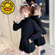 G.duck girls lace bottoming shirt autumn 2023 new autumn and winter plus velvet fashionable half turtleneck top for middle-aged and older children trendy beige color thin section 140 cm (recommended 42-55Jin Jin equals 0.5 kg) 8-9 years old