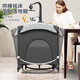 ULOP crib spliced large bed folding mobile baby multi-function rocking bed Antwerp high-grade gray-flagship model