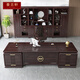 Huilanxuan new Chinese style solid wood executive desk simple ebony wood boss chairman desk combination furniture bookcase customization desk 280*100*76 (ebony wood)