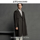 PEACEBIRD Men's Gray Suit Collar Coat Men's Winter Casual Long Woolen Coat Jacket Men Gray 1 2XL