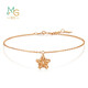 Chow Sang Sang 18K rose gold mint five-pointed star rose gold color gold bracelet women's K gold bracelet 91600B 17 cm