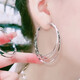 Buhesyt old Phoenix 999 imitation silver pure silver Sansheng III large ear hoop earrings for women and buckle versatile earrings silver diameter 4cm