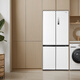 Midea Zhenxiang Series M60 dual system 508 cross four-door household refrigerator ultra-thin flat-mounted large capacity bottom cooling BCD-508WUSPZM (E) Stardust White National Subsidy
