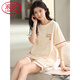 Pyjamas haut de gamme Langsha pour femmes en été en coton pur shorts shorts doux coton mince coton coasetté étudiant à la maison ensemble yx7512 9856 m [Recommandé 80-100jin [Jin est égal à 0,5 kg] usure]