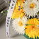 Jingga grave-sweeping fake flowers, Qingming flowers, simulated flowers, tombstones, chrysanthemum baskets, grave-going sacrificial supplies, 18-head flat chrysanthemum combination, 18-head flat chrysanthemum hand bouquet + flower basket white