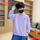 ANTA (ANTA) children's sweatshirt boys long-sleeved 2025 autumn and winter new velvet sports top knitted round neck pullover 5707-6 fir yellow velvet thickened 150