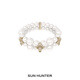 Three horizontal SUN HUNTER lace shimmer double-layer pearl cross bracelet French retro bracelet bracelet Lace cross double-layer bracelet (light titanium)