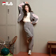 FILA Yang Mi's official women's woven jacket with the same style as Fila Fila 2025 autumn new fashionable loose hooded short jacket Yunzhi gray-DY XL 175/92A/XL