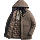 Men's warm winter cotton coat new middle-aged and elderly removable hood mid-length coat for men 2855-Navy Blue XL