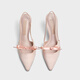 Charles/Keith Satin Bow Speced Toe High Heel Sandalen für Mädchen Geburtstagsgeschenk CK1-60361556 Light Pink Light Pink 37