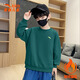 ANTA (ANTA) children's sweatshirt boys long-sleeved 2025 autumn and winter new velvet sports top knitted round neck pullover 5707-6 fir yellow velvet thickened 150