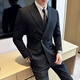FZPT light luxury trendy brand suit men's 2025 autumn and winter new high-end business fashion casual double-breasted dress suit gray single suit + trousers 2XL recommended 135-150Jin Jin equals 0.5 kg