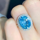 HEEKAIYI Santa Maria Aquamarine Ring Women's 18k Gold Diamond Ring Chinese Valentine's Day Birthday Gift for Wife Selected 4 Carat/Santa Maria Color