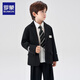 Romon children's suit suit British flower girl dress boy college style casual suit piano performance suit black 120