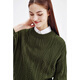 
Navigare Italian sailboat crimp cardigan ladies 2025 autumn and winter new knitted base shirt casual sweater vitality green S