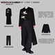 Vuitton sheep long windbreaker jacket men's shoulder-padded woolen embroidered trousers suit new Chinese style Chinese style long-sleeved T suit suit black windbreaker + black long sleeves + black trousers XL