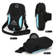 Chajin Outdoor Running Mobile Phone Arm Bag Men's and Women's Wrist Bag Waterproof Fitness Sports Equipment Sports Arm Cover Light Crossbody Bag Black (three layers can hold mobile phones within 17.5 cm) shoulder strap + arm strap