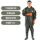 PVC full body waders for fishing, catching fish, lotus root suit, thickened wading pants, waterproof one-piece fishing pants, yellow three-in-one cuffs, whole body 38