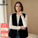 BESNOS Italian brand mink fur coat women's vest full mink short fur coat autumn and winter collar vest young style black XL