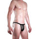 Men's men's sexy underwear sexy Japanese low-waist imitation leather thong T-pants T-pants T-pants hollow black one size