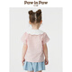 PawinPaw Cartoon Bear Children's Clothing 25 Years Baby Girl Cute Lapel Short Sleeve Shirt Sweet PCBAF2381E Pink 120