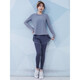 Vanstic Herbst und Winter Neue Fitnesskleidung für Frauen Internet Promi Lose Sportswear Langarm professionelles Training Yoga Set Grey Blue + Dunkelgrau Blau dreiteils Set TC15908 S