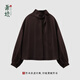 Xiao Niang Beauty of Patterns Hongyun Sha Heavy Satin New Chinese Style Top Loose Women's Top 5684 Dark Red M