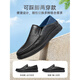 老人头（LRT）镂空皮鞋男凉鞋夏休闲透气商务软真皮爸爸豆豆鞋软底一脚蹬 黑色LL12132_羊皮 39