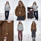 Fairy's Pocket Retro Cable Thick Cardigan Sweater Women's 2025 Winter New Lazy Style Sweet Sweater Caramel Brown M