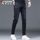 啄木鸟（TUCANO）牛仔裤男秋冬季修身弹力长裤子男士潮牌商务休闲裤男 蓝黑色 32