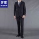 ROMON two-piece men's casual suit, slim two-button small suit, business professional formal wear, youth suit, professional suit, one-button black suit + trousers + vest M (100Jin Jin is equal to less than 0.5 kg)