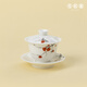 Yue Ji Kiln Shishi Ruyi Mutton Fat Jade Porcelain Covered Bowl Small Set (Master Cup Version)