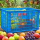Plastic basket rectangular turnover basket large hollow commercial storage frame grid fruit industrial express basket 755 basket 84*57*55cm default blue yellow/red/white/green please note