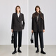 LILY2025 new winter style wool mulberry silk blended old money style silhouette temperament commuting woolen suit jacket for women 734 rock brown L