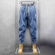 Stretch elastic waist jeans for work wear for men in autumn and winter American harem leg casual pants wear-resistant work pants blue gray + gray 2 pieces 3XL recommended 150-165 Jin Jin equals 0.5 kg