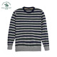 St. Paul men's sweater autumn and winter business casual round neck pullover striped sweater fit pure wool sweater flower gray Y5 48/M/165