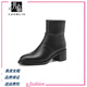 Fanglin (Fanglin) Bottes de neige intégrées de fourrure de vache de première couche pour femmes en hiver plus en velours épaissi des chaussures de coton courtes bottes du nord-est martin noir 36 (230 mm)
