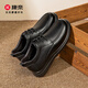 Kangnai (kangnai) men's cotton shoes winter velvet warm cotton boots toe layer cowhide business casual shoes 2025 new black 39