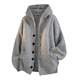 Homlean lazy style hooded cardigan sweater for men in autumn loose casual warm sweater jacket HY07 dark gray L