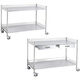 Huayang Large Trolley Double-layer Operating Room Instrument Trolley Stainless Steel Long Treatment Cart Packing Operating Table Tool School You get what you pay for, no compromise in surgery 1x1x1cm package one