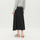 OCHIRLY Wool A-Line Woolen Skirt Mid-Length Style Commuting 2025 Autumn New Product Dark Gray L