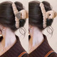 Plush grabber women's autumn and winter high-end 2025 new hairpin back head hair shark clip large clip headwear light coffee love 12CM