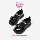 Barbie Girls Campus Black Leather Shoes Spring and Autumn Girls Soft Sole Small Leather Shoes Little Girls Princess Shoes DA6917 Black 31