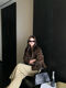 Coolnaro lazy imitation mink fur coat for women 2025 short mink coat autumn and winter young style fur integrated chestnut brown L