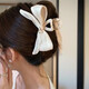 Bow-tie back head hair clip for women Shark clip 2025 high-end temperament grab clip with small hair volume black